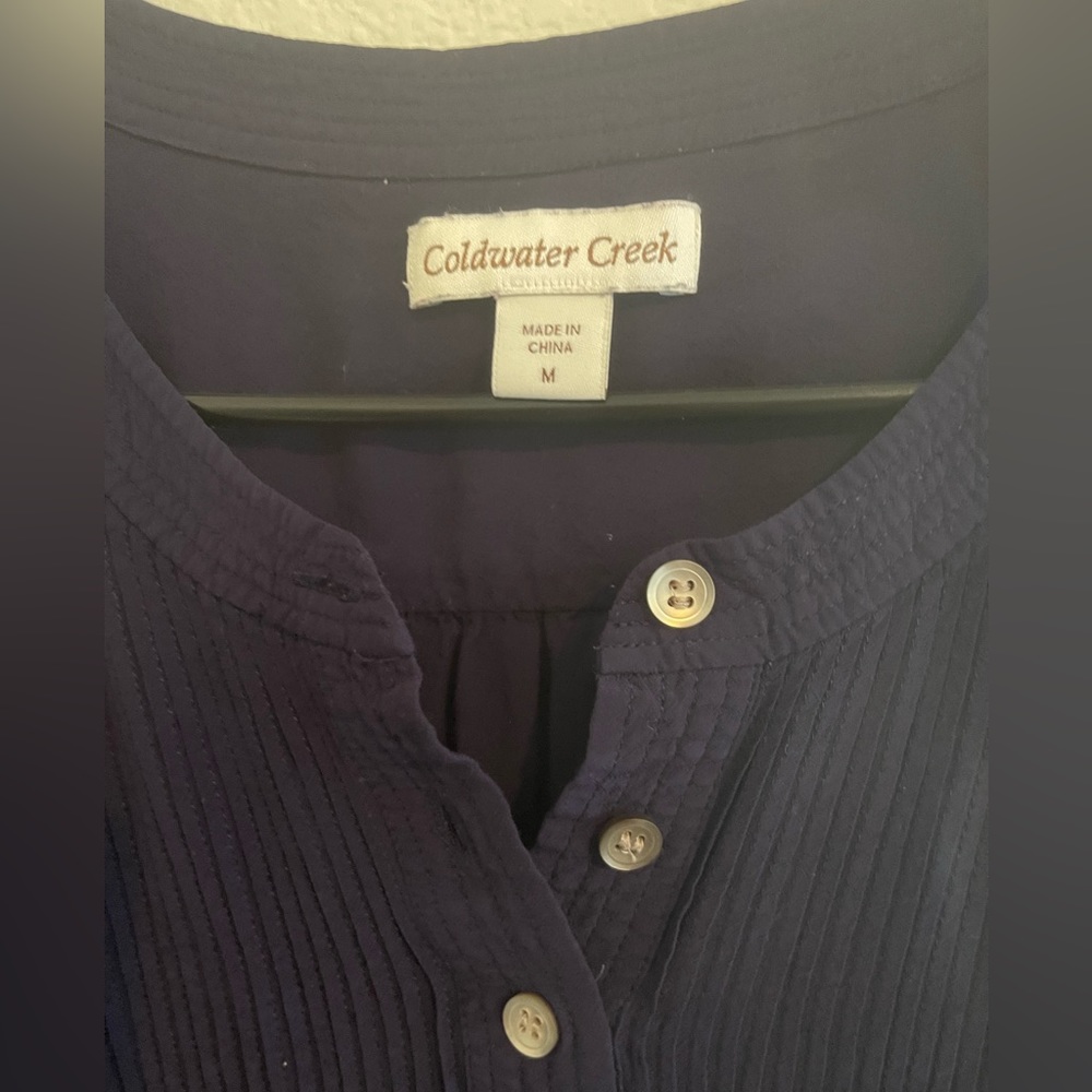 ❗️SOLD❗️Coldwater Creek Blue Rayon Blouse - Picture 2 of 2